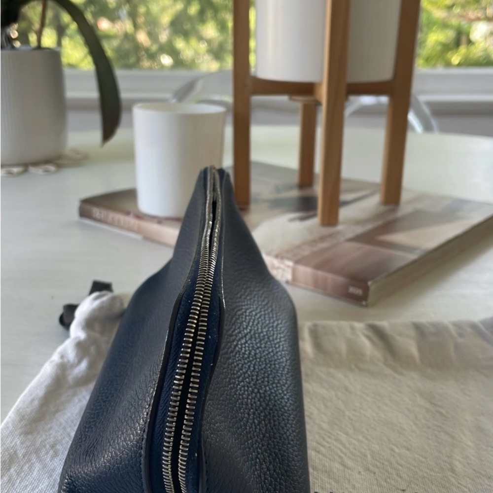 Celine Navy Leather Cosmetic Pouch (pre-owned) - Picture 7 of 11